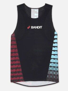 Bandit x Asics NYC Tank Top Race Singlet New York Black Red Blue Men's S Running